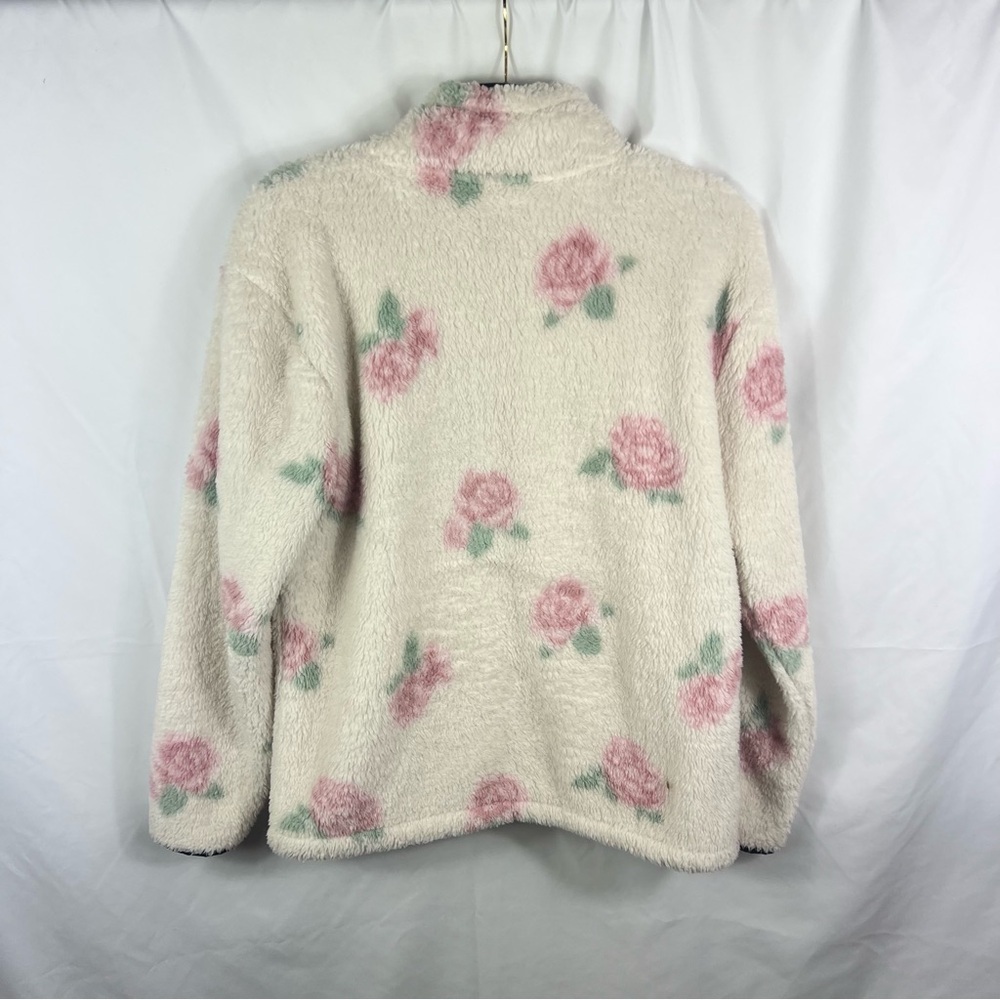 PINK Victoria's Secret Floral Half Zip Pullover Fleece Sweater - Picture 6 of 6